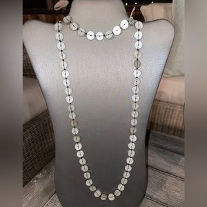 Silver-tone Long Disc Necklace